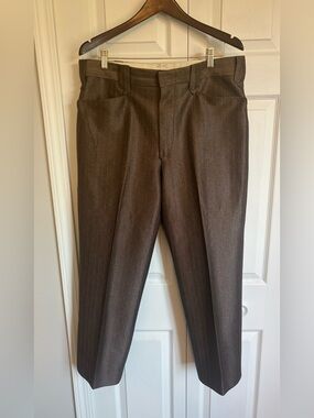 Vintage 70’s Mesquite Niver Western Men’s 34 Brown Slack Pants USA Pearl Snap